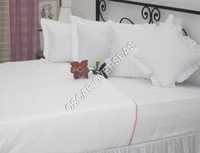 Hotel Bed Sheet - 100% Cotton, Full Size, Ivory White | Quick Dry, Easy To Wash, Durable Quality, Beautiful Design