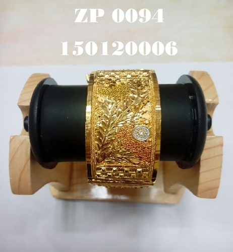 Gold Forming Costume Kada - Copper Base 1 Gram, 24Ct Gold Plated, Elegant Design Bangle