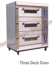 Three Deck Oven - Stainless Steel, Semi-Automatic & Automatic | White, Gray or Mixed Colors, 1-Year Warranty for Canteen, Hotel, and Restaurant Usage