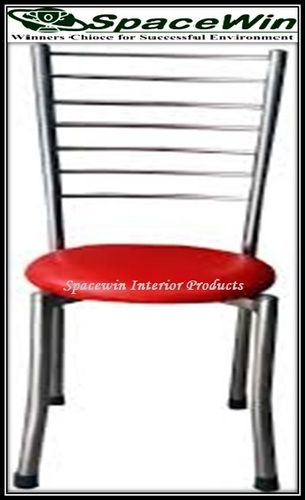 Cafeteria Chair - Metal and Vinyl, 16x16x36 Inch, Red | Durable, Comfortable, Stylish, Stackable, Chrome Finish