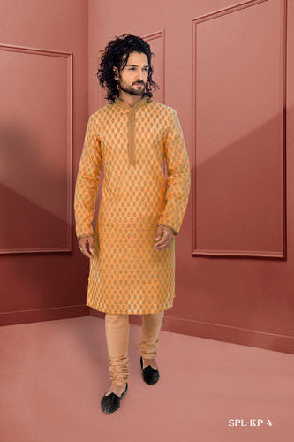 Orange Mens Kurta Pyjama