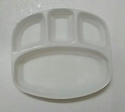 White Acrylic Four Compartment Tray