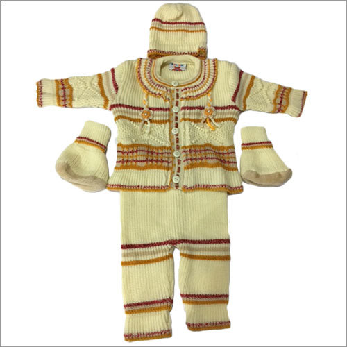 Kids Ethnic Wear - Woolen Sizes S/M/L Yellow | Breathable Washable Unisex Printed Pattern