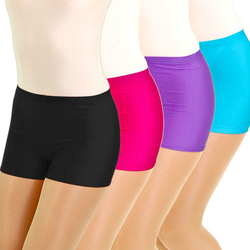 Lycra Hot Short - 4 Way Stretchable Lycra Spandex Fabric Elastic Waist Available in Multiple Colors Sizes XS to XXXL for Women