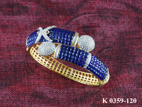 KADA - Gold-Plated CZ, 60-70mm, Blue | Polished Finish, Elegant Party Wear, Gift Item