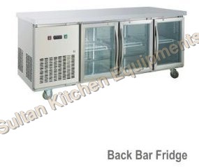 Metal And Glass Back Bar Fridge