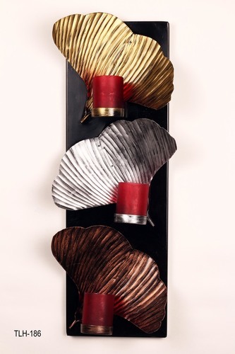 T-Light Holder - Metal & Glass, 16x8 Inches, Gold/Silver/Brown | Elegant Design, Durable, Versatile Style