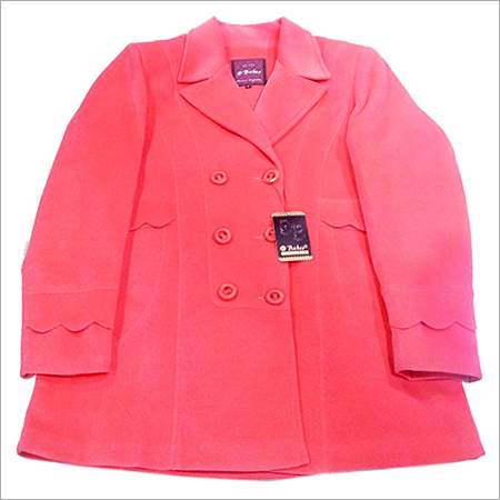 Pink Long Woolen Coats