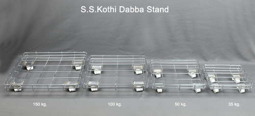 Stainless Steel Ss Grain Container Trolly Stand