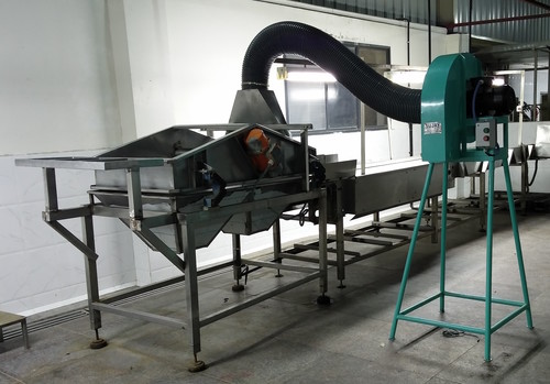 Vibratory screener feeder with Dust suction unit
