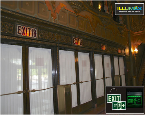 Exit Signage Application: Shopping Malls Office Metro & Hospital