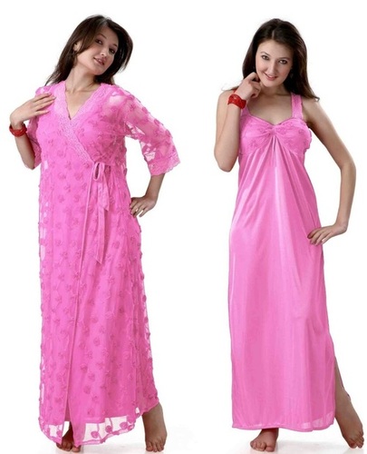 Satin Hot N Sweet 9023 A Pink Two Piece Nighty.