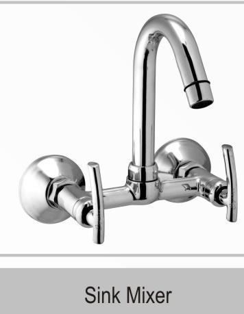 Sink Mixer - Brass, 150mm Spout Height, Chrome Finish | Easy Installation, Water Efficient, Corrosion Resistant, Lever Handle, Wall Mounted