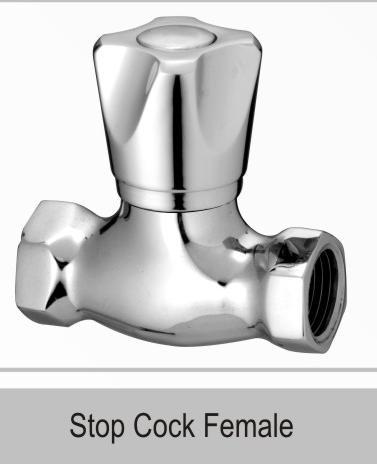 Stop Cock Female - Brass, 2x2x1 Inches, Chrome Finish | Durable, Lightweight, Corrosion Resistant, Easy Maintenance