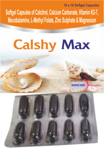 Softgel Capsules of Calcitrol, Calcium Carbonate, Vitamin K2-7, Mecobalamine, L-Methyl Folate