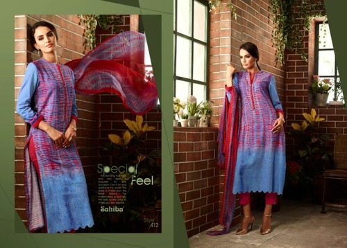 Sahiba ishaya cotton lawn chikan Embriodary suit