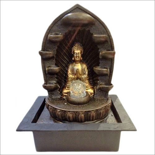 New Art - Resin 10x8x15 cm Brown, Submersible Pump 5W | Relaxing Ambiance, Decorative Indoor Water Fountain