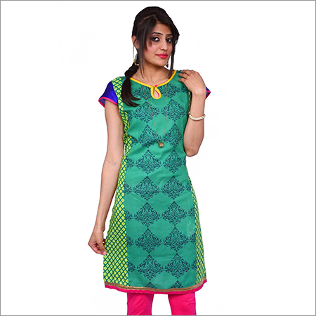 Green Sleeveless Kurtis