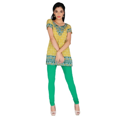 Yellow Crape Kurti(Yellow)