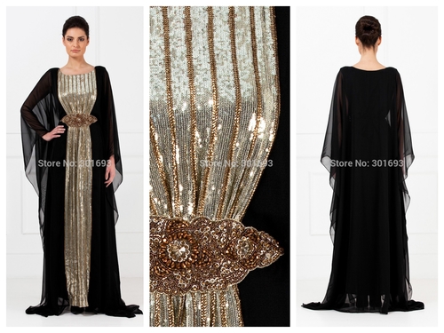 Sequin Embroidered Arabic Kaftans Decoration Material: Beads