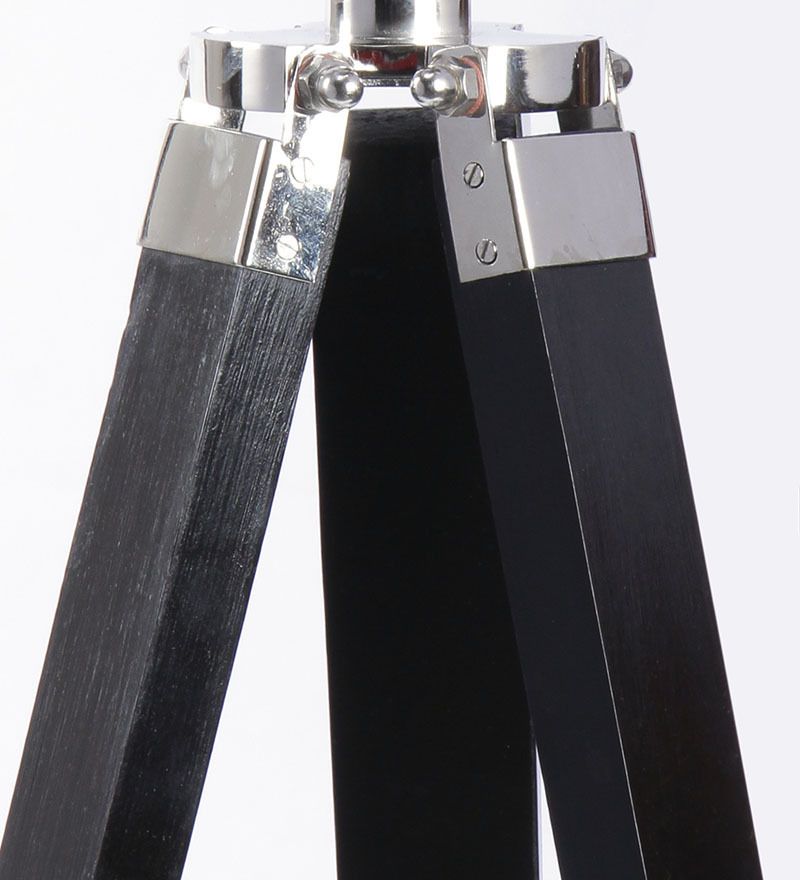 Antiques & Collectibles - Wood & Metal Tripod, Polished Black Finish, Elegant Durable Design