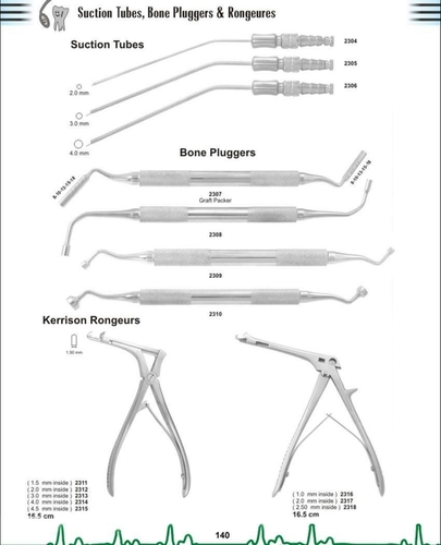 Suction Tubes,Bone Pluggers and Rongeures