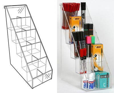 Acrylic Magazine Display Stand - Transparent Stair-step Design Freestanding | Clear View Durable Build Lightweight Space Saving Easy Access Easy Clean