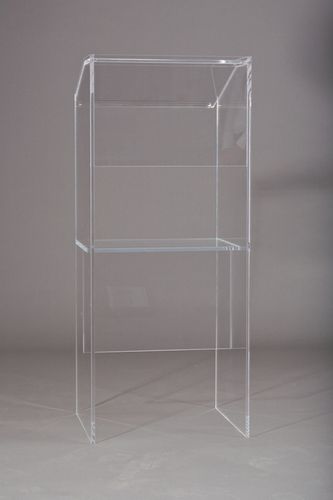 Acrylic Magazine Display Stand - Acrylic, 40x30x100 cm, Clear | Elegant Design, Durable, Easy Assembly, 3 Shelves