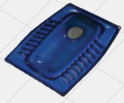 Rustic Eastern Pan - Ceramic, Blue, Wall Mounted | Durable, Water Efficient, Smooth Finish, Export Packing