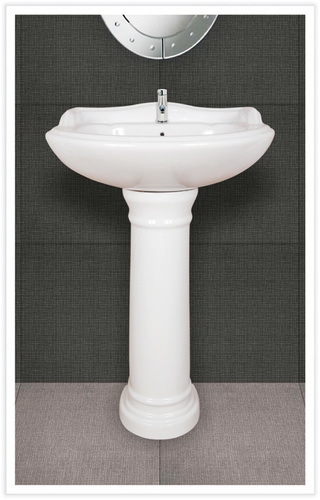Serona Wash Basin - Ceramic, White, Wall Mounted | Elegant Design, Easy Installation, Durable, Lustrous Finish, Water Saving