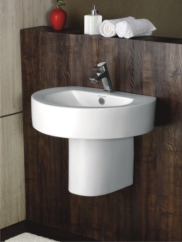 Ceramic Half Pedestal Wash Basin