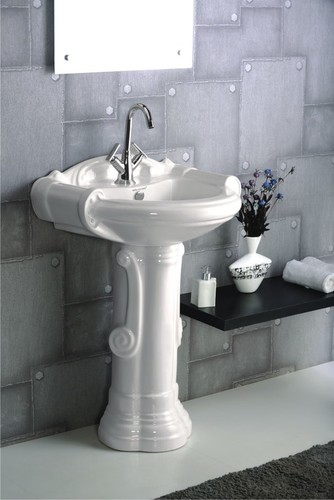 Lotus Wash Basin With Pedestal