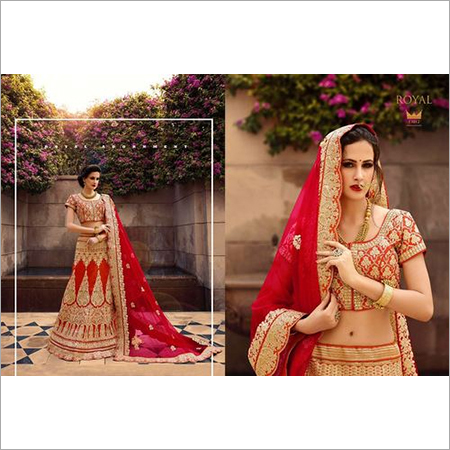 Designer Wedding Lengha Decoration Material: Stones