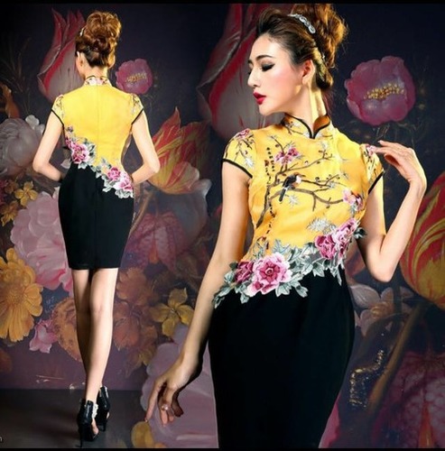 Halo Prints Satin Silk Fabric