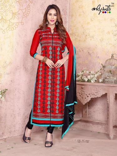 Kenisha Satin Cotton Embriodary Suit