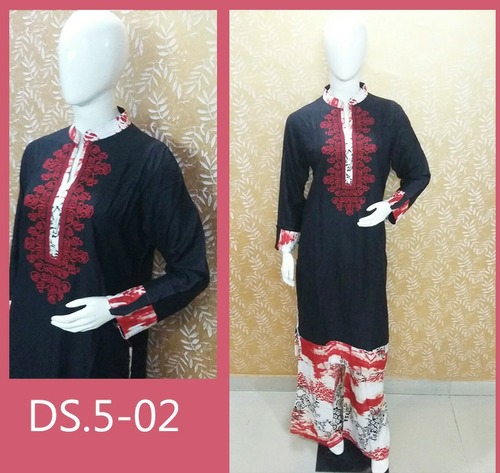 Ds-5 rayon Pakistani kurti with plazoo suit