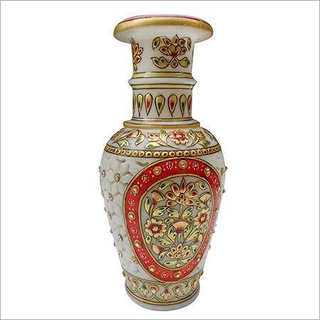 Marble Vase with Flower Design