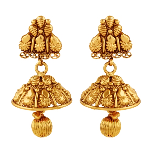 Gold Classice  Copper  Dangling Jhumki Earrings