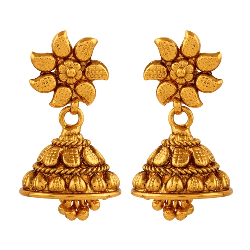 Gold Classice Copper Dangling Jhumki Earrings