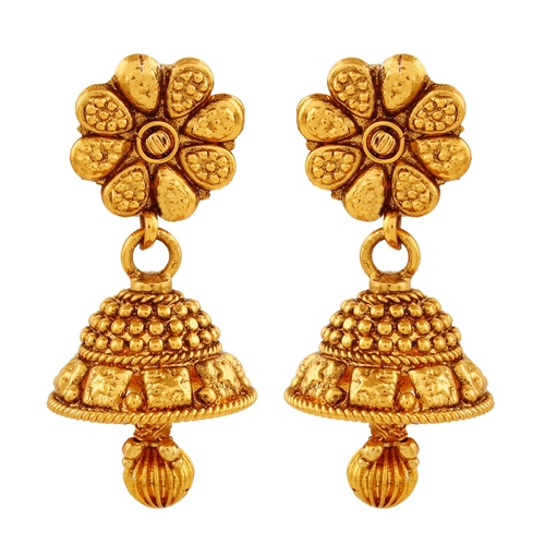 Gold Plated Antique Dangling Jhumki Earring Gender: Women