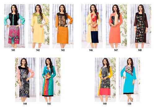 Multicolor Rayon Kurtis