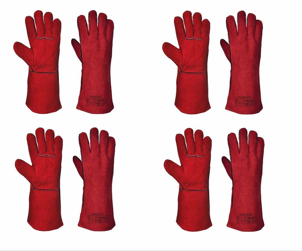Industrial Leather Gloves (Red Winter) - Application: Nil