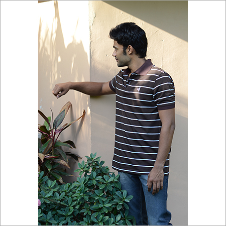 Striped Polo Neck T-Shirts