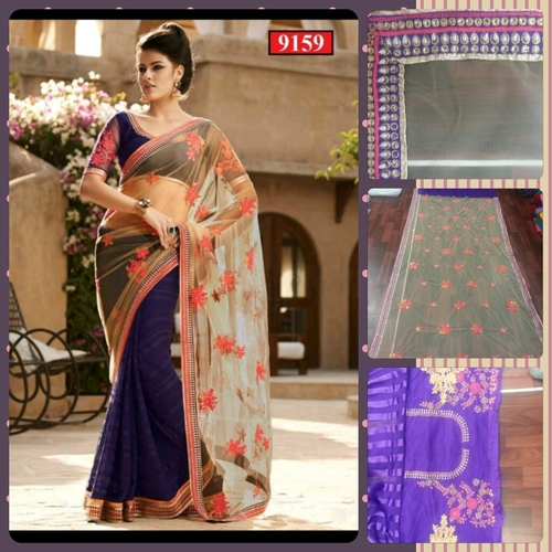 Chiffon Sarees Casual Wear Half Printed