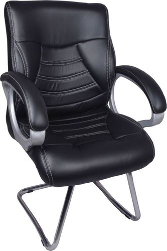 THE CENTURY BLACK VISITOR CHAIR WITH FIX FRAME By VJ INTERIOR PRIVATE LIMITED