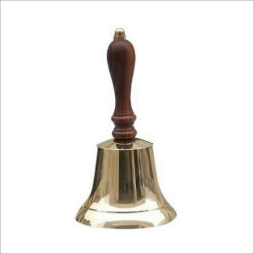Nautical Brass Hand Bell With Wood Handle Dimension(L*W*H): 3 X 3 X 7 Inches