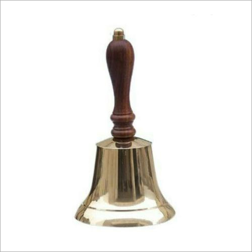 Nautical Brass Hand Bell With Wood Handle Dimension(L*W*H): 3 X 3 X 7 Inches Inch (In)