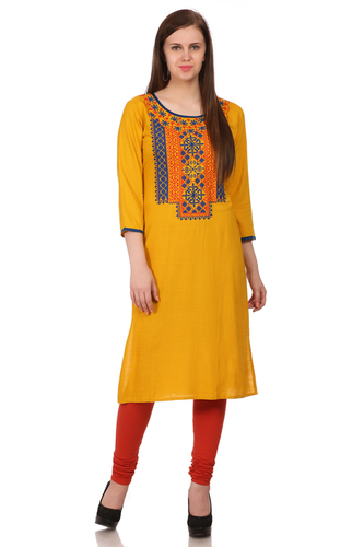 Yellow And Red Designer Ladies Wear