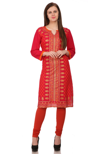 Red And Orange Designer Ladies Wear