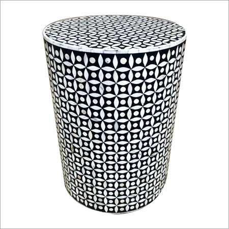 Round Bone Inlay Stool